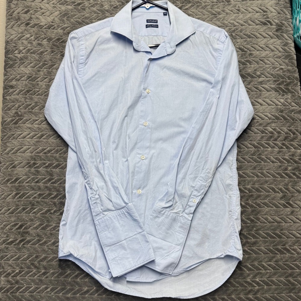 Spada Luxury Collection Mens Light Blue French Cuff Dress Shirt 15.5/39